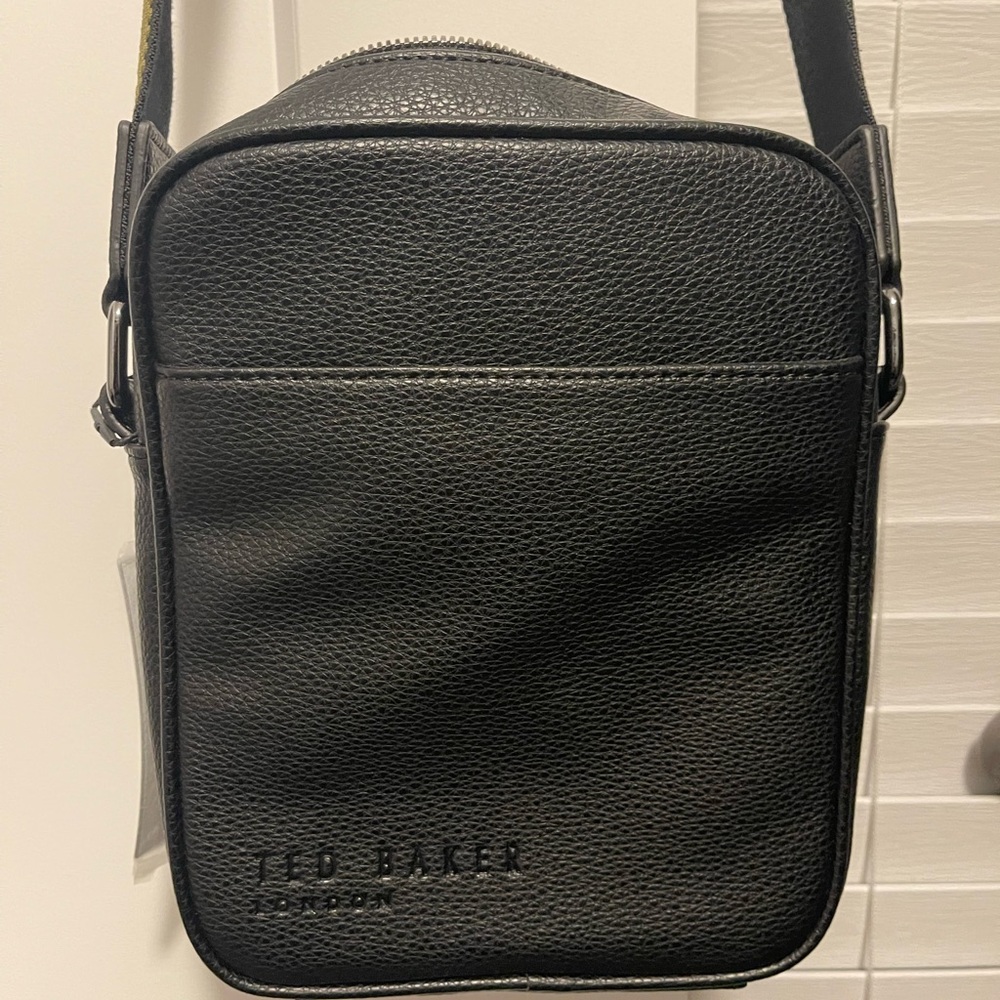 Ted Baker Black Leather Messenger Bag